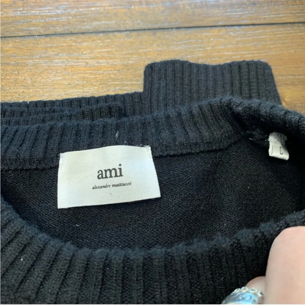 Ami Paris Black Sweater Size Large EUC